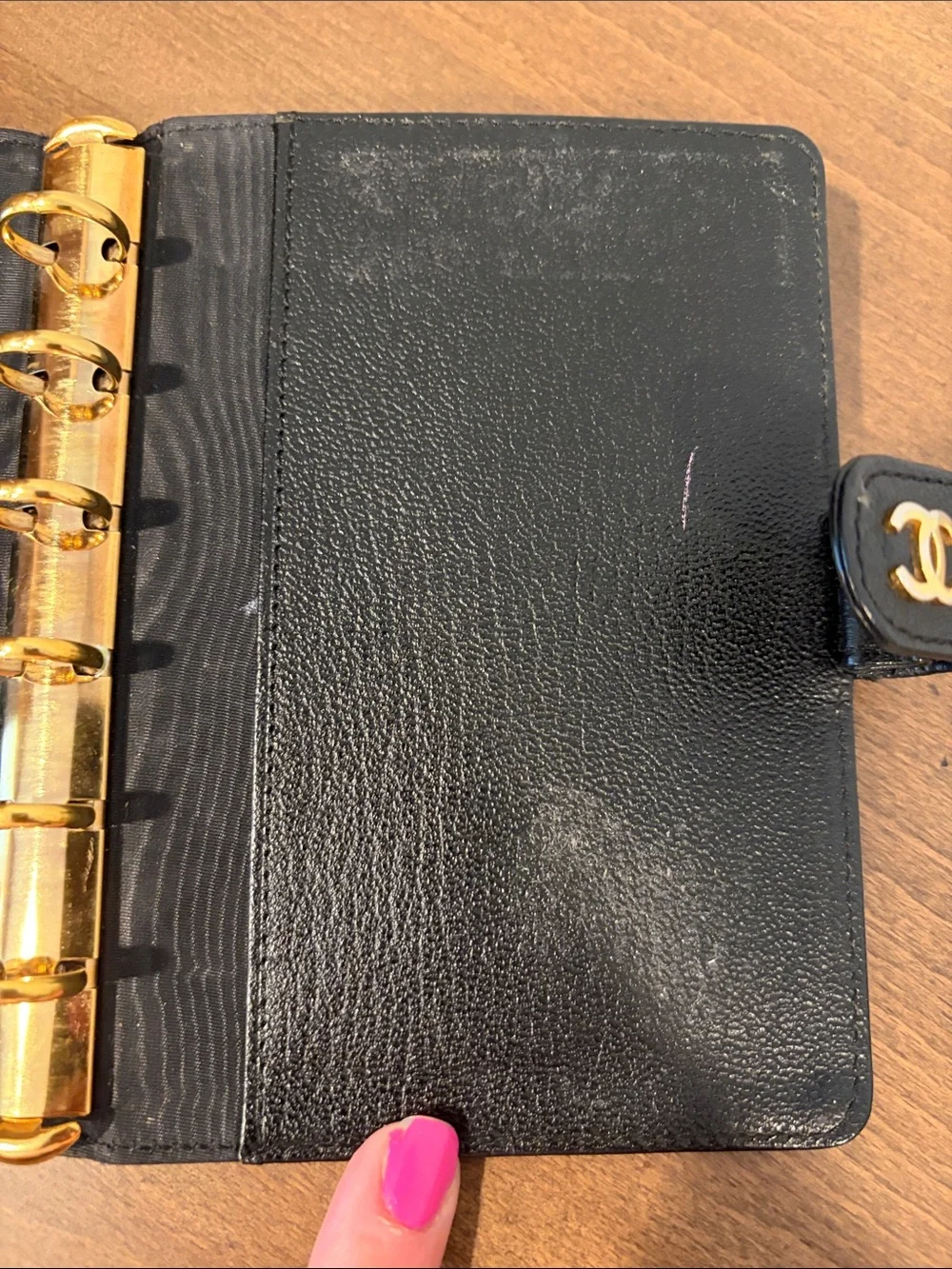 Vintage Chanel Black Leather Agenda/Planned